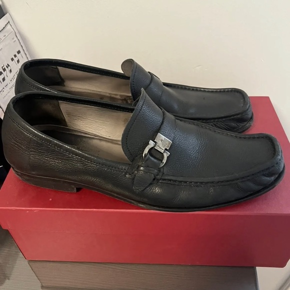 Men\'s SALVATORE FERRAGAMO \'Bravo\' Black Leather Loafers Size US 11 E main image 7